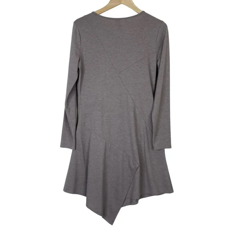Stella Carakasi Asymmetrical Hem Dress Womens Sz S Long Sleeve Lagenlook Stretch